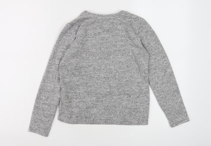 Back view of Harry Potter girls’ grey sequin long sleeve pullover top 9-10 years