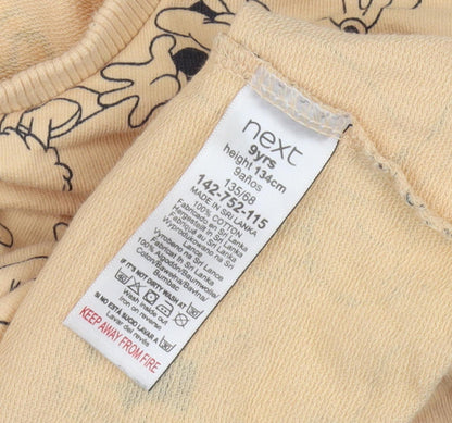 Close-up detail of Next girls’ beige disney graphic sweatshirt, 9 years, pullover