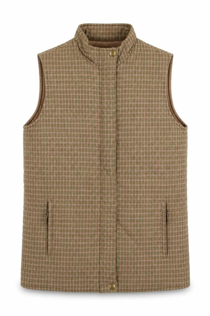 Bellino Women's Brown Check Waistcoat Size 12