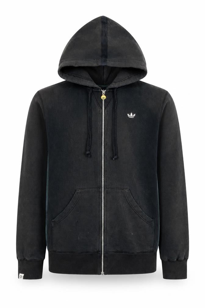 Adidas Men's Black Full Zip Hoodie, Size M