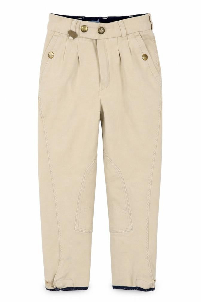 Equetech Boys Beige Cotton Trousers Size 22 with Button Closure