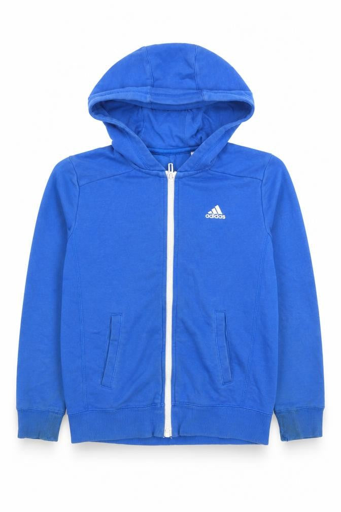 Adidas Boys Blue Full Zip Hoodie Size 9-10 Years