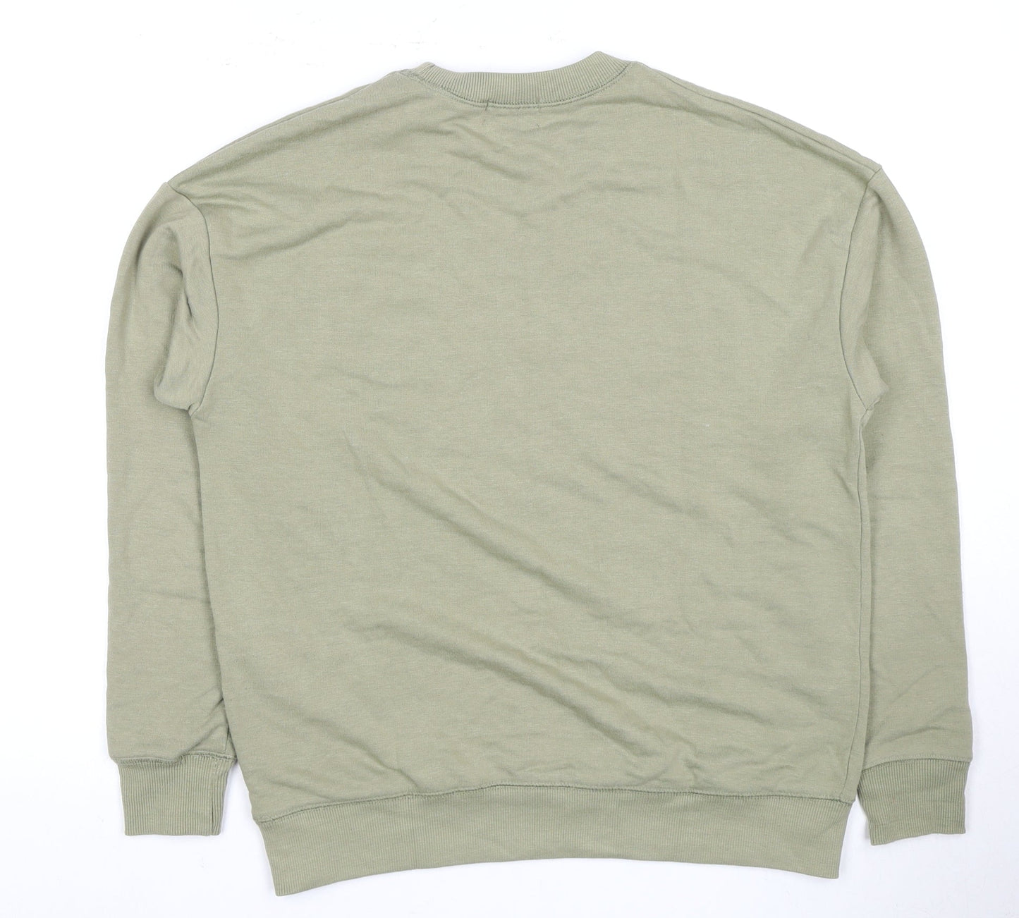 Pull&Bear Men's Green Graphic Pullover Sweatshirt S