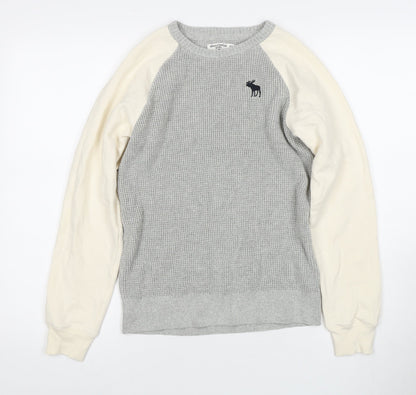 Abercrombie & Fitch Kids Boys Grey Pullover Jumper Size 13-14 Years