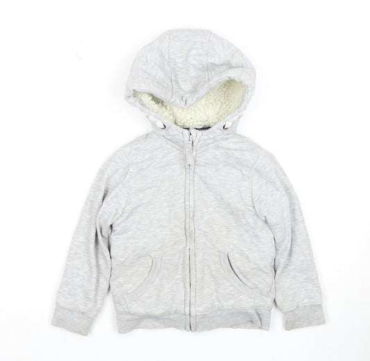 Marks and Spencer Girls Grey Full Zip Hoodie 2-3 Years