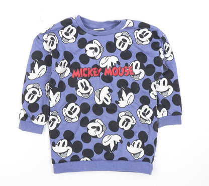 Preloved Disney Boys' Multicoloured Mickey Mouse Pullover Hoodie 3-4 Years - Front