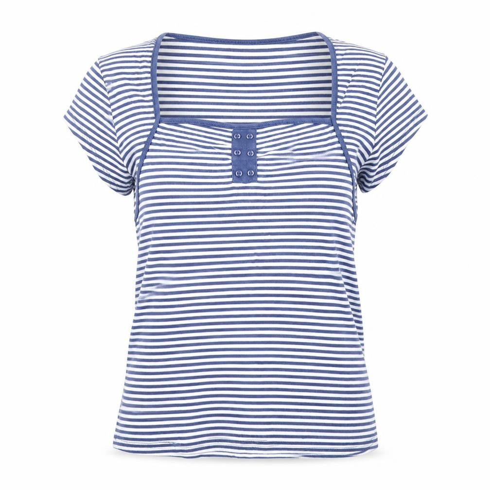 Bassini Women's Blue Striped T-Shirt L