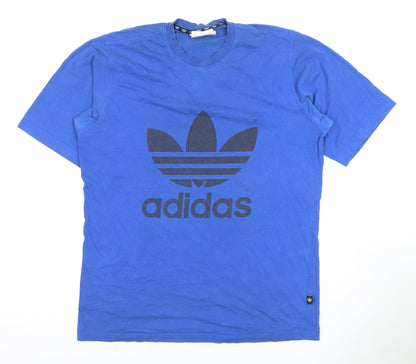 Additional front view of Adidas Men's Blue Graphic Logo T-Shirt