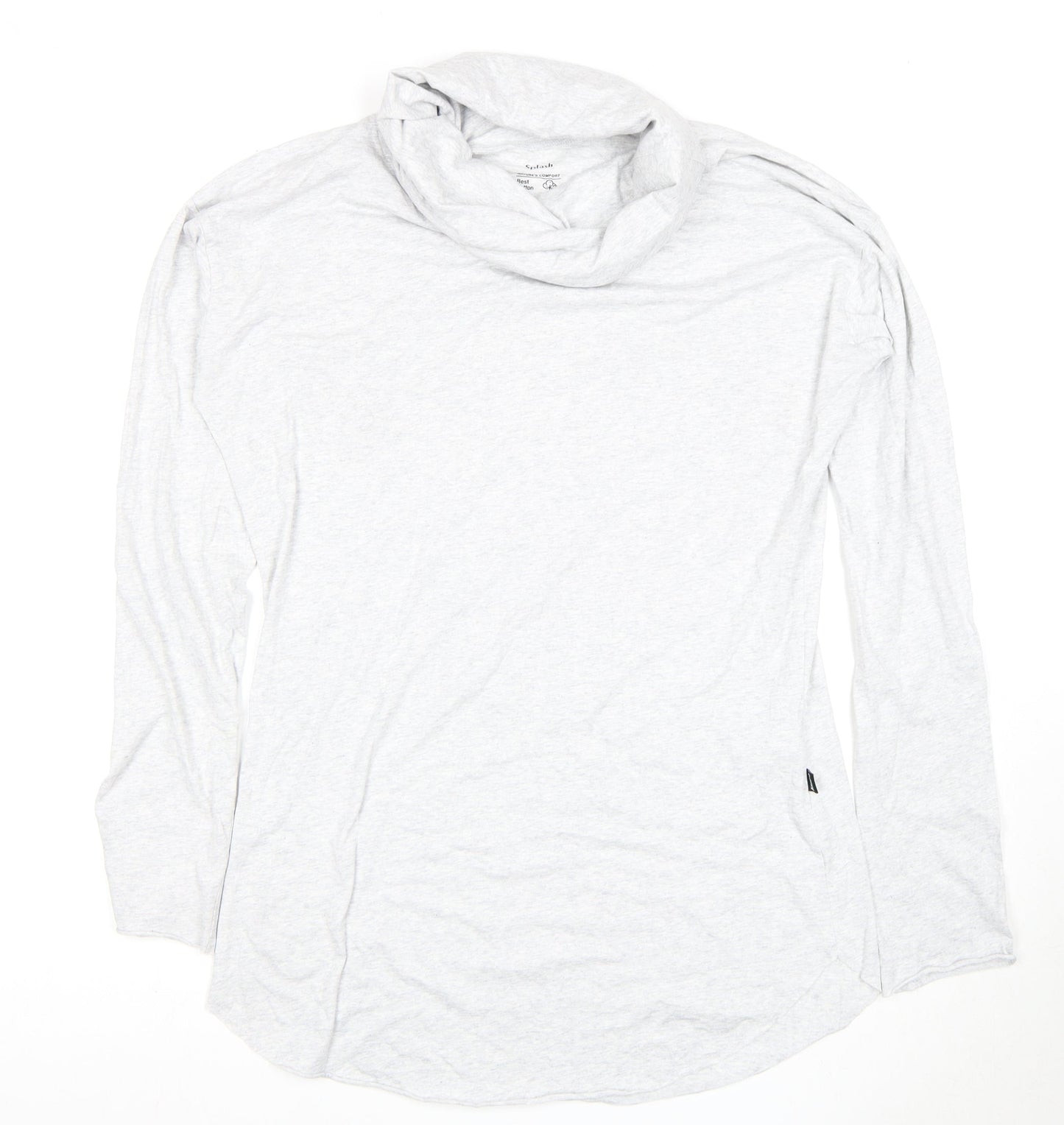 Splash Women's White Cowl Neck Long Sleeve Top M