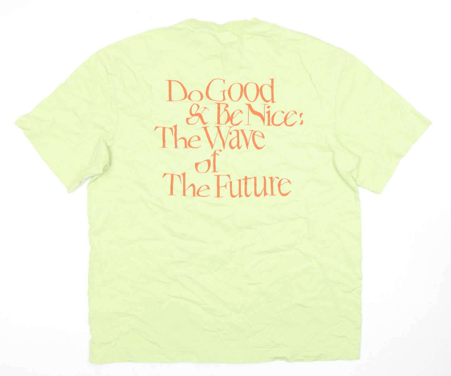H&M Green Men's Relaxed Fit Graphic T-Shirt Medium