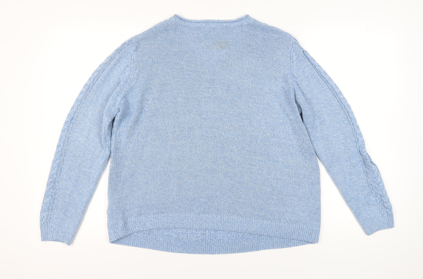 ISLE Women's Blue V-Neck Pullover Jumper M