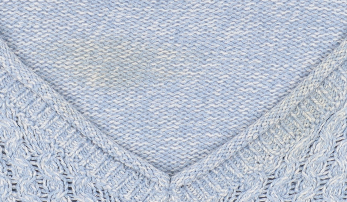 ISLE Women's Blue V-Neck Pullover Jumper M