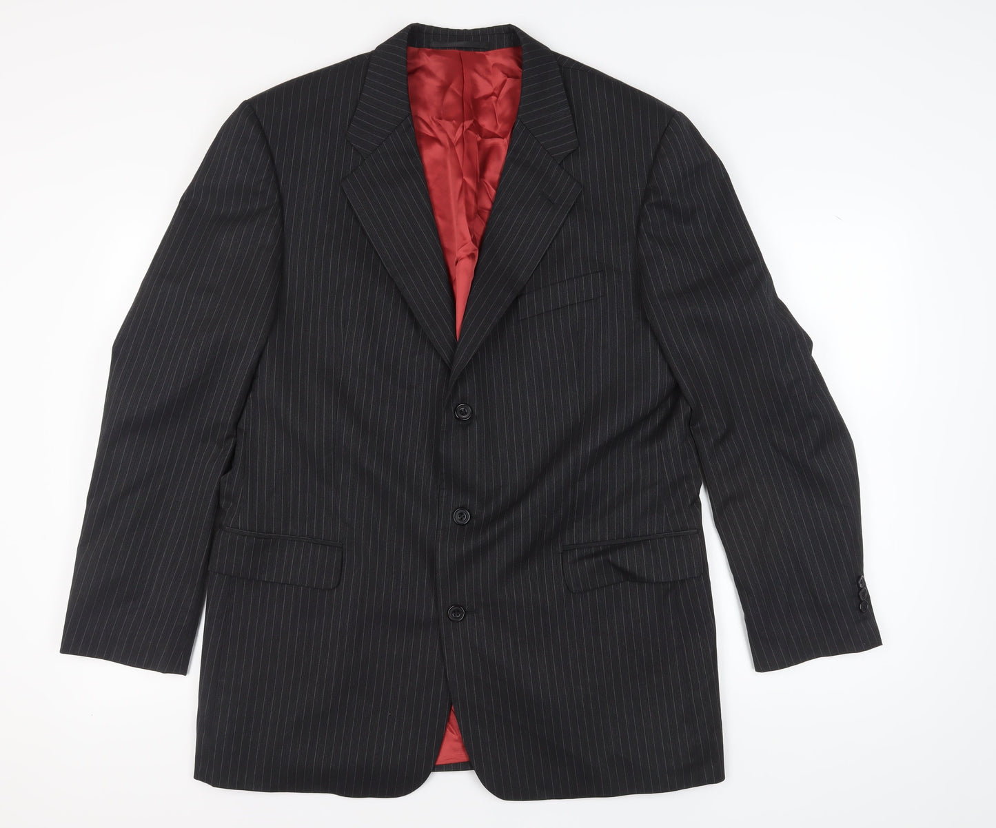 Scott & Taylor Black Striped Blazer for Men 44L