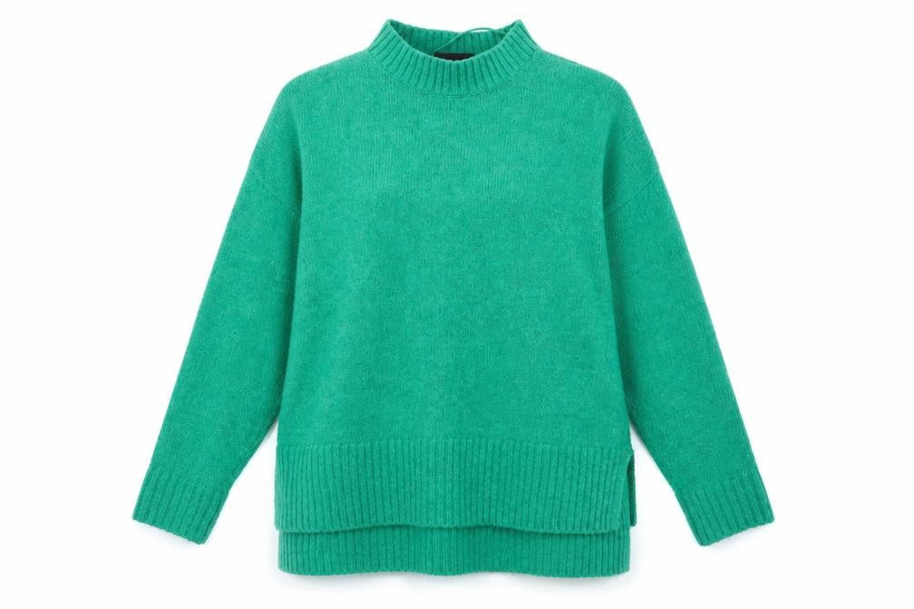 Vero Moda Women's Green Pullover Jumper M, Mock Neck, Casual