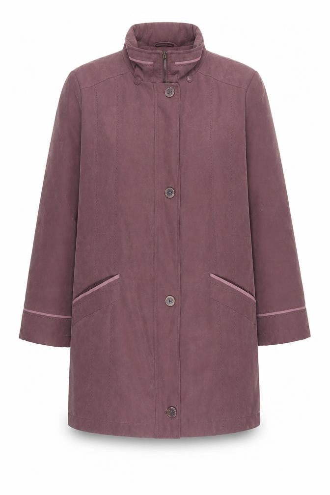 Bonmarché Women's Purple Mid-Length Button Coat M