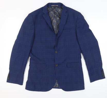 Next Men's Blue Check Blazer, Size 38 Regular