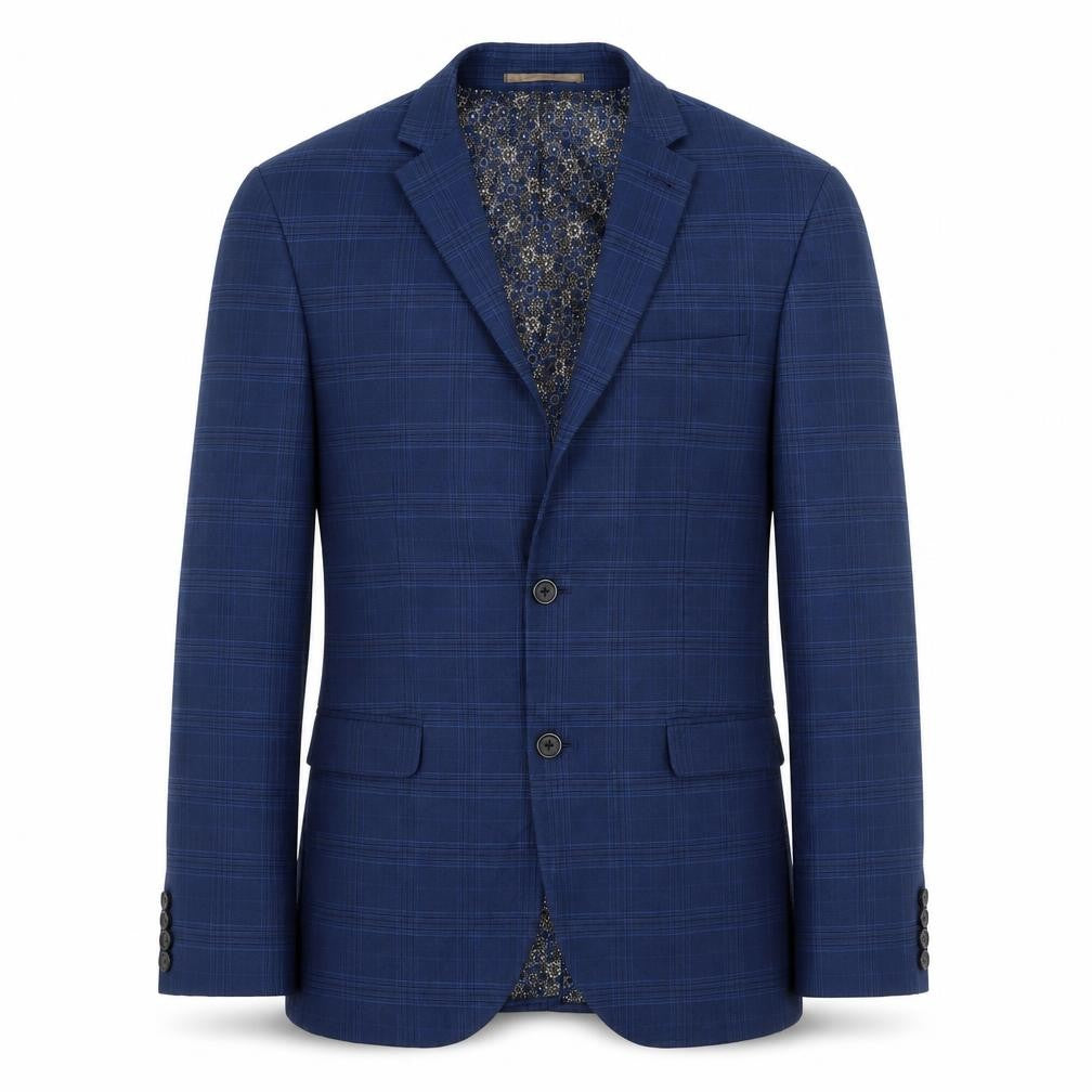 Next Men's Blue Check Blazer, Size 38 Regular