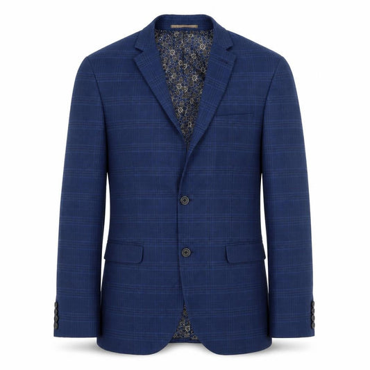 Next Men's Blue Check Blazer, Size 38 Regular