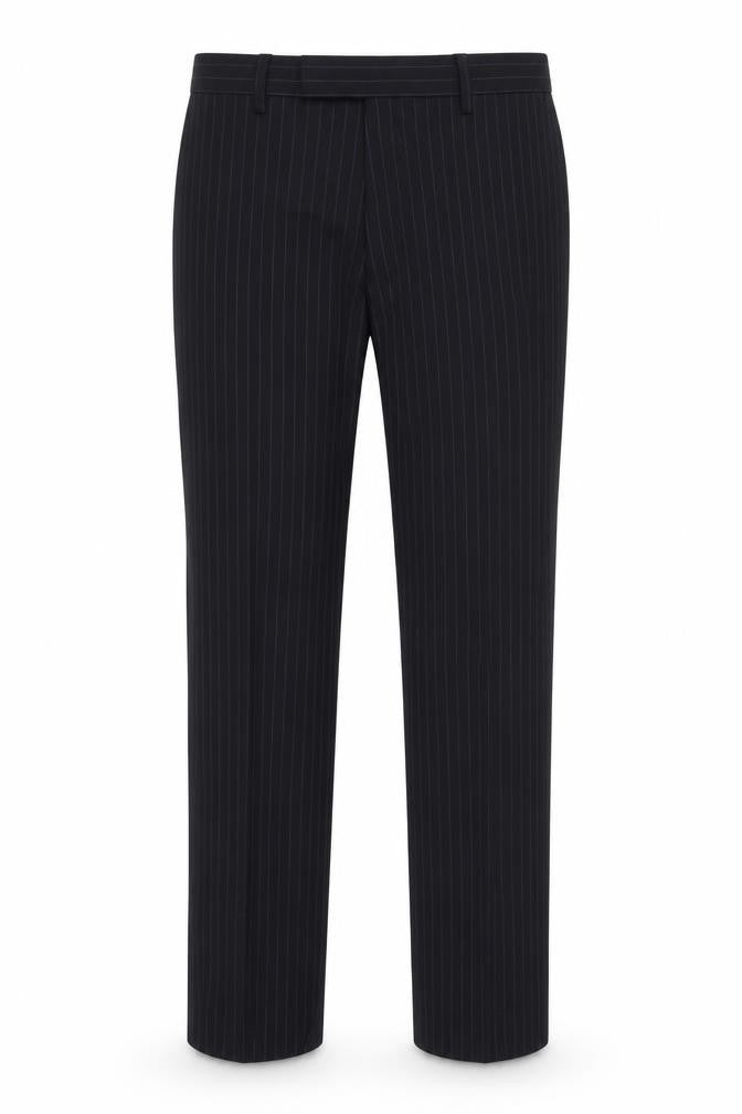Marks & Spencer Men's Blue Striped Trousers, Size 34