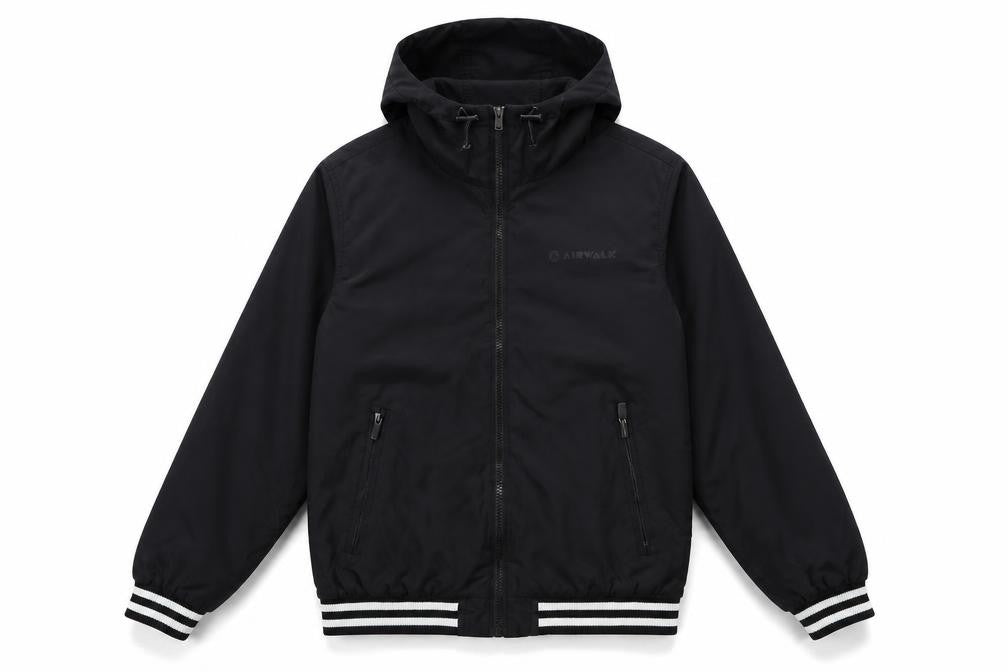 Airwalk Unisex Black XS Hooded Basic Jacket