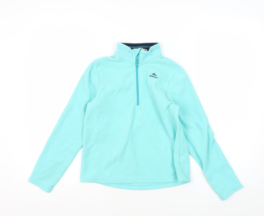 Quechua Girls Blue 1/2 Zip Fleece Sweatshirt 8-9 Years