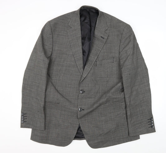 Marks and Spencer Men's Grey Wool Blazer - 44R