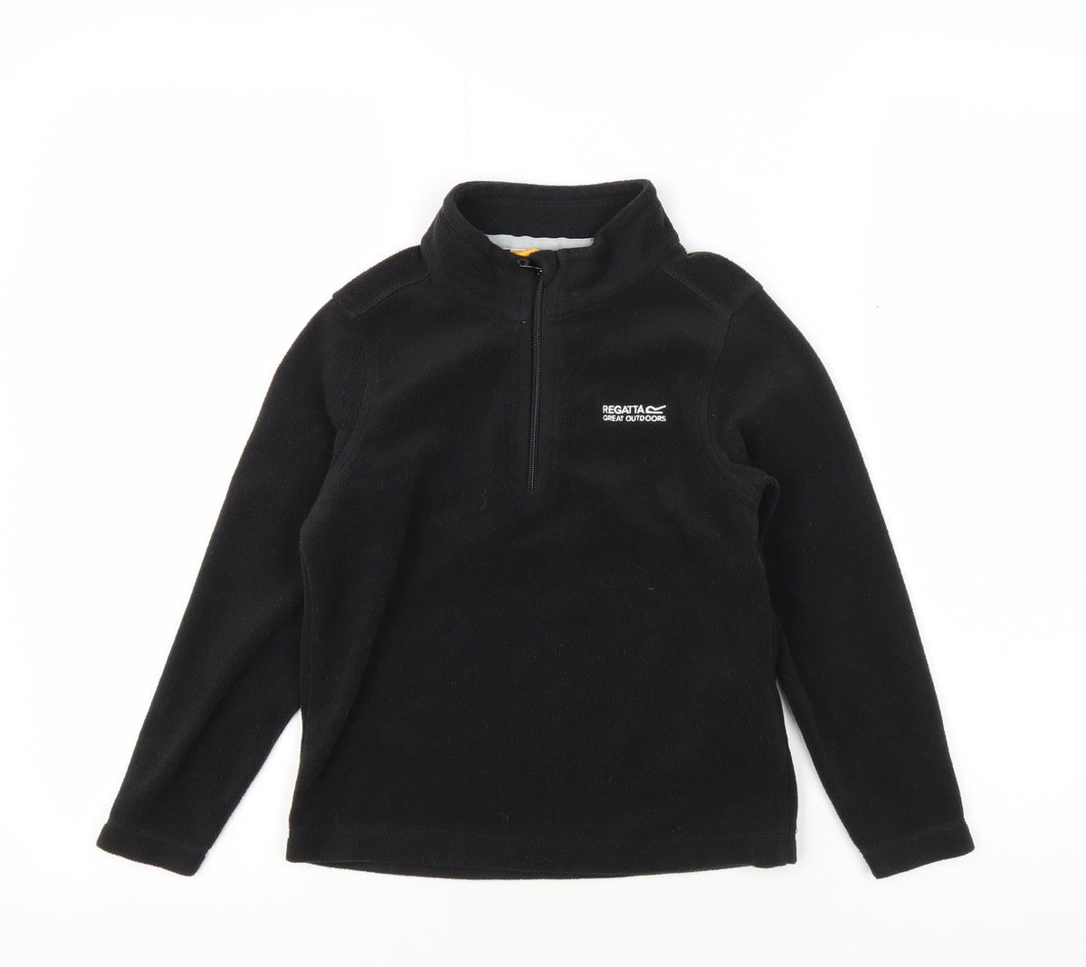Additional front view of Regatta boys’ black fleece sweatshirt, 7-8 years, high neck