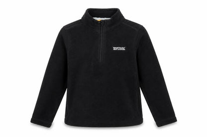 Front view of Regatta boys’ black fleece sweatshirt, 7-8 years, high neck