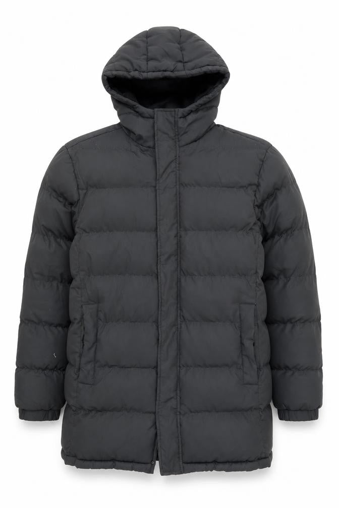 Brave Soul Men's Black Puffer Jacket M Hooded