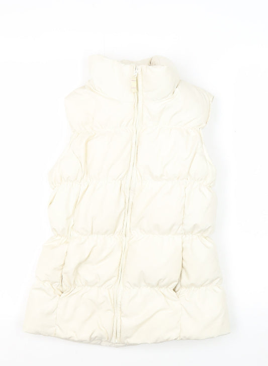 Lands' End Girls Ivory Puffer Jacket 10-11 Years Winter
