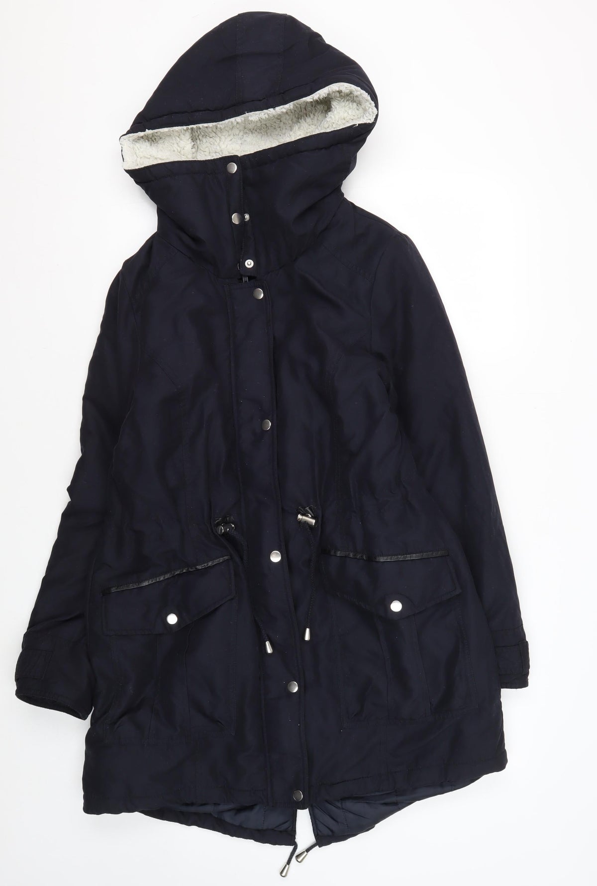 Additional front view of Dorothy Perkins Women's Black Parka Jacket, size 12