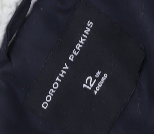 Brand and care label for Dorothy Perkins Women's Black Parka Jacket, size 12