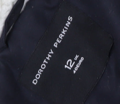 Brand and care label for Dorothy Perkins Women's Black Parka Jacket, size 12
