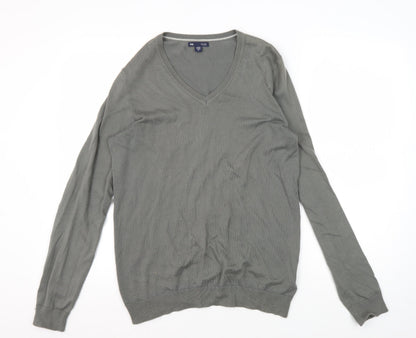 Gap Men's XS Grey V-Neck Pullover Jumper