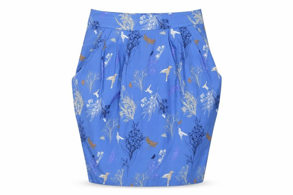 H&M Women's Blue Skirt, Size 10, Polyester, Zip Closure