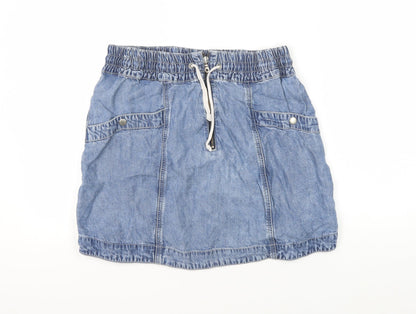 Whistles Women's Blue A-Line Short Skirt, Size 10