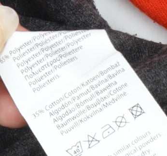 Close-up detail of Slazenger boys’ grey orange pullover hoodie 5-6 years