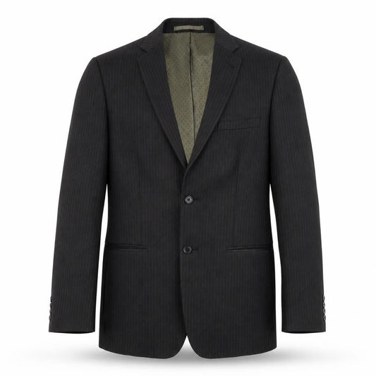 Next Mens Black Pinstripe Blazer 40R Regular Fit
