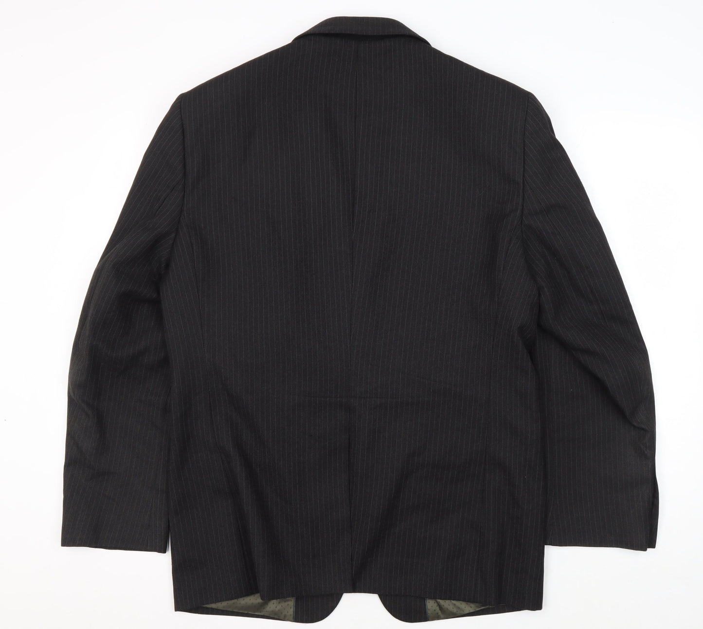 Next Mens Black Pinstripe Blazer 40R Regular Fit