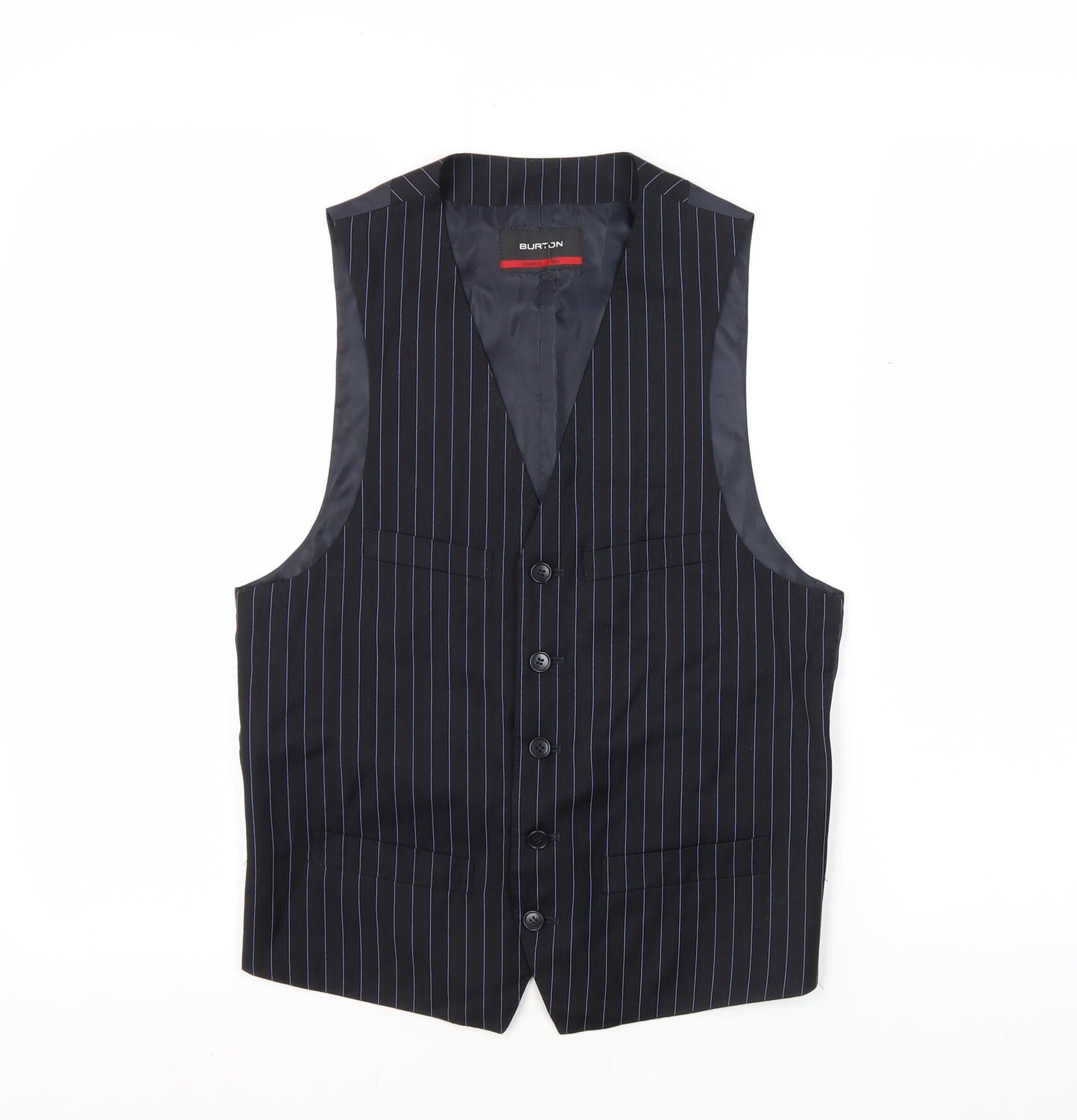Burton Men's Blue Striped Waistcoat 38R
