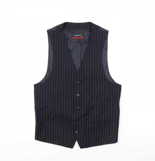 Burton Men's Blue Striped Waistcoat 38R