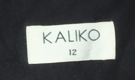 Kaliko Women's Black Silk Linen Blazer Size 12