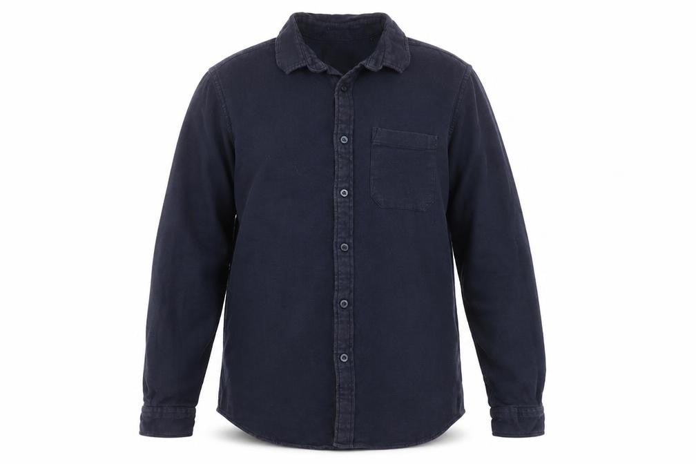 C&A Men's Blue Long Sleeve Button-Up Shirt M