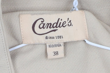 Candie's Men's Beige Regular Fit Mid-Length Pea Coat