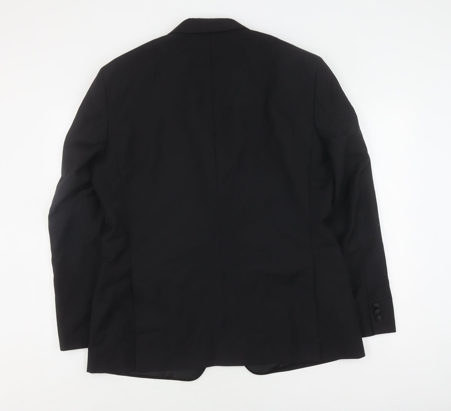 T.M.Lewin Men's Black Tuxedo Blazer 44R Wool Mohair Shawl Lapel