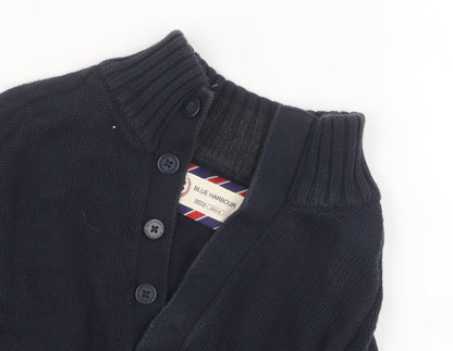 Marks & Spencer Men's Blue Cardigan, Medium, Cotton