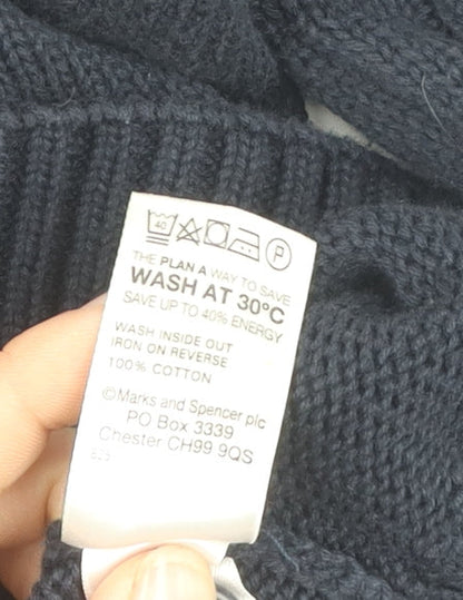 Marks & Spencer Men's Blue Cardigan, Medium, Cotton