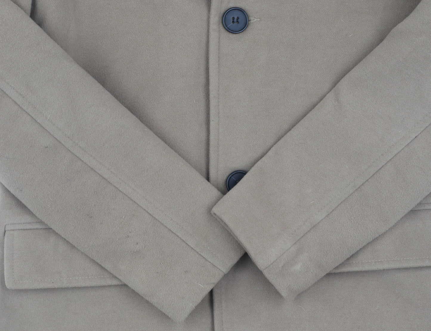 boohooMAN Men Beige Mid-Length Overcoat XS