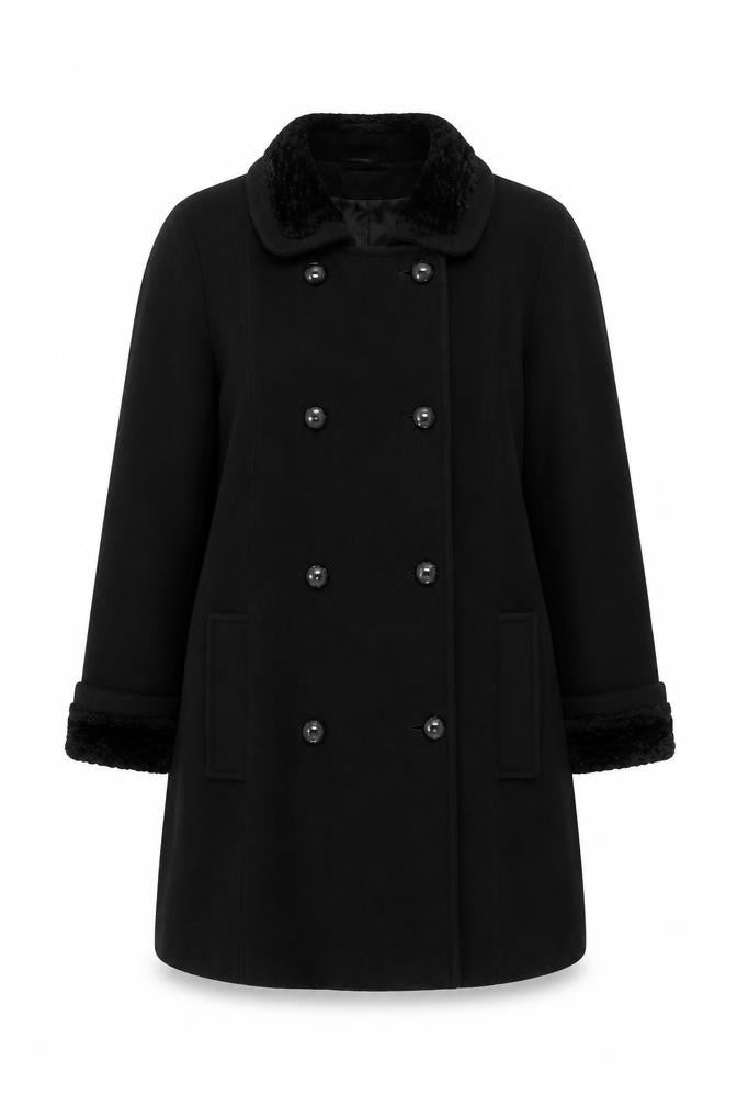 Klass Women's Black Wool Blend Coat Size 14 Winter