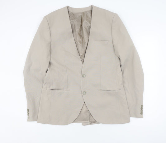 boohooMAN Beige Blazer, Men's Size 42, Two-Button